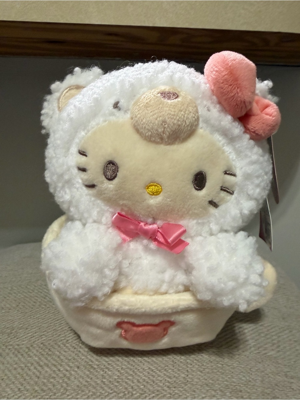 Gund Hello Kitty Bear Mug Plush Stuffed Animal New Tags Cafe Latte